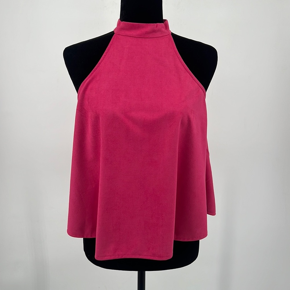 She and Sky NWT Microsuede Pink Halter Top sz. Small